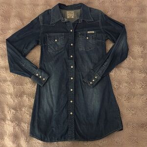 denim button up dress